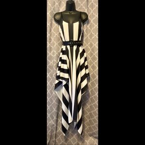 Akira label black and white striped dress